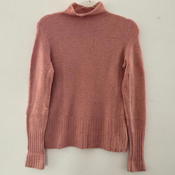 Madewell Inland Turtleneck Sweater Women's XS Wool Alpaca in Coziest Yarn Pink - Picture 2 of 10